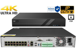 32 Channel 4K 8MP Network Video Recorder built in 16 PoE with Support for POS and VCA