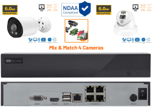 4 Port 4K 5MP NVR and Camera kit with Support for POS and VCA