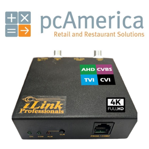 PC America Retail Restaurant POS Cash Register Text Inserter Overlay on CCTV Video HD DVR with Adaptor