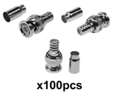 CCTV Crimp on BNC 2 piece connector Qty 100