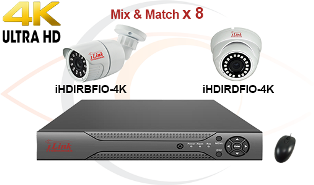 CCTV HD Security Camera System 5 in 1 4K Standalone 8 Port DVR with 4K HD Coax Cameras