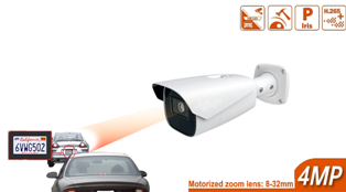 4MP HD 8-32mm License Plate Recognition Bullet Network Camera